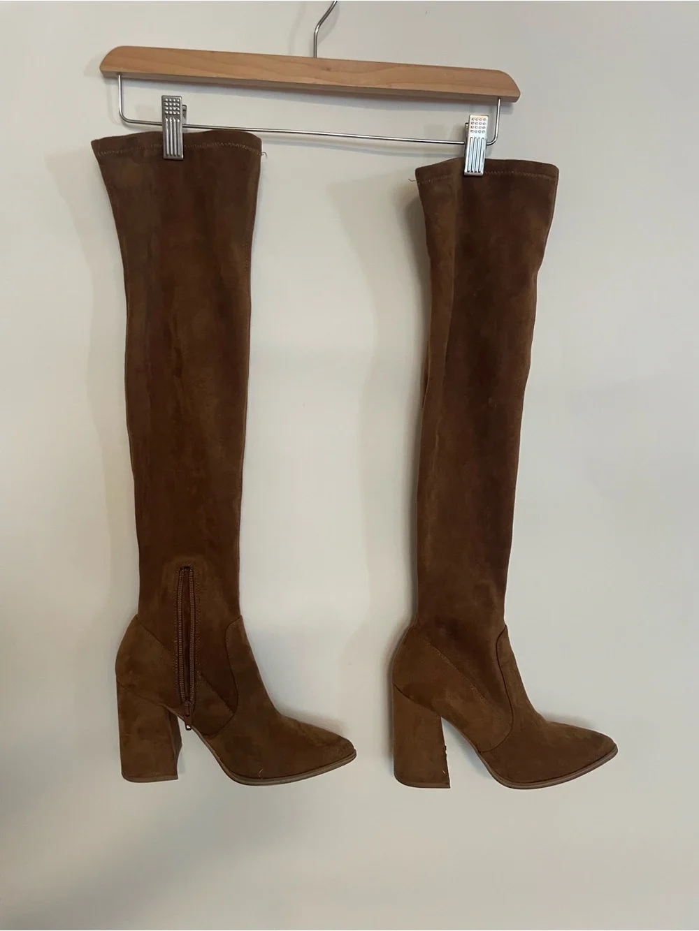 Steve Madden Brown Suede Over-the-Knee Block Heel Boots size 5